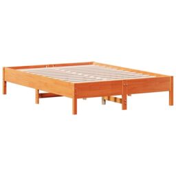 Berkfield Home Bed Frame without Mattress Wax Brown 120x190 cm Small Double Solid Wood Pine - thumbnail 6
