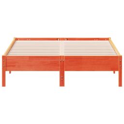 Berkfield Home Bed Frame without Mattress Wax Brown 120x190 cm Small Double Solid Wood Pine - thumbnail 4