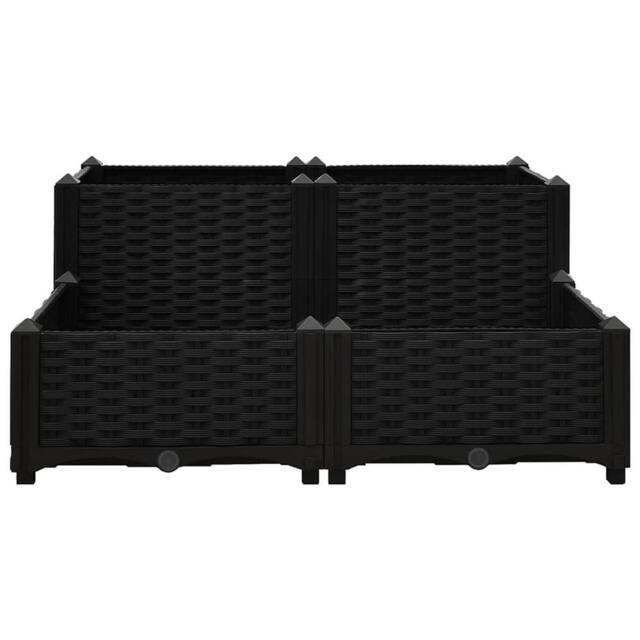 Berkfield Home Raised Bed 80x80x38 cm Polypropylene in Black - Size: 80 x 80 x 38 cm - image 1