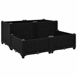 Berkfield Home Raised Bed 80x80x38 cm Polypropylene in Black - Size: 80 x 80 x 38 cm - thumbnail 3