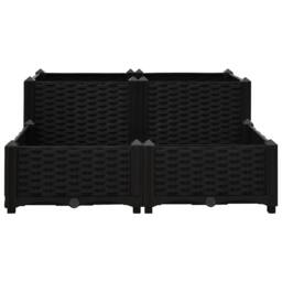Berkfield Home Raised Bed 80x80x38 cm Polypropylene in Black - Size: 80 x 80 x 38 cm - thumbnail 1