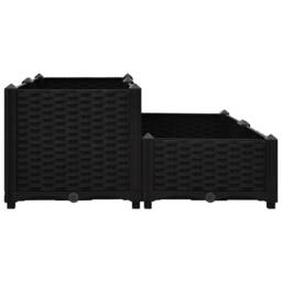 Berkfield Home Raised Bed 80x80x38 cm Polypropylene in Black - Size: 80 x 80 x 38 cm - thumbnail 4