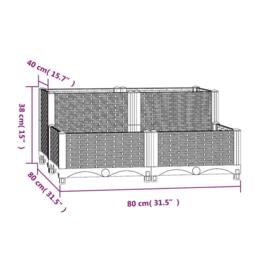 Berkfield Home Raised Bed 80x80x38 cm Polypropylene in Black - Size: 80 x 80 x 38 cm - thumbnail 7