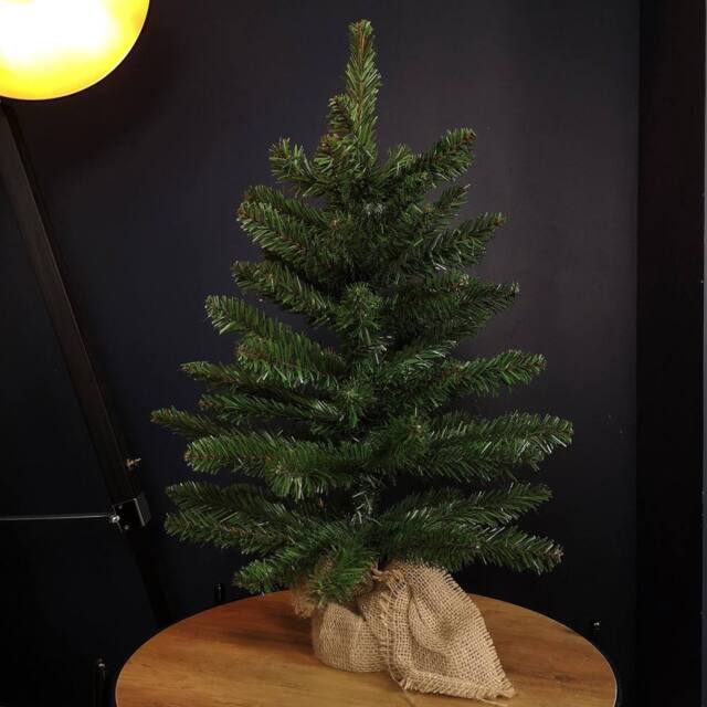 Samuel Alexander 60cm Mini Richmond Christmas Tree in a Burlap Base with 72 Tips in Green - image 1