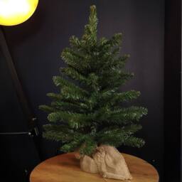 Samuel Alexander 60cm Mini Richmond Christmas Tree in a Burlap Base with 72 Tips in Green - thumbnail 1