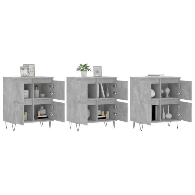 Berkfield Home Sideboards 3 pcs Concrete Grey Engineered Wood - image 1