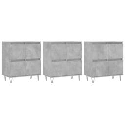 Berkfield Home Sideboards 3 pcs Concrete Grey Engineered Wood - thumbnail 3
