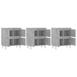Berkfield Home Sideboards 3 pcs Concrete Grey Engineered Wood - thumbnail 4