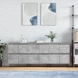 Berkfield Home Sideboards 3 pcs Concrete Grey Engineered Wood - thumbnail 2