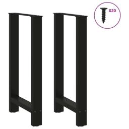 Berkfield Home Coffee Table Legs Black 2 pcs 40x(90-91) cm Steel - thumbnail 3