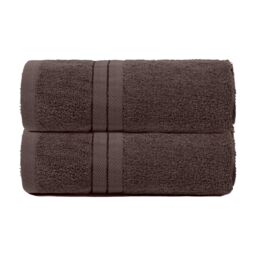 OHS 2 Pack of 100% Cotton Bathroom Hand Towel in Chocolate