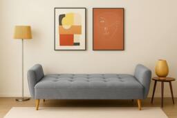LUXURY LIFE Hudson 3 Seater Velvet Sofa Bed in Light Grey - thumbnail 2