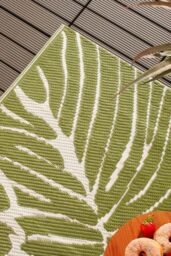 OHS Palm Garden Outdoor Rug Large Waterproof Non Slip Area Reversible Mat in Green - Size: 120 cm x 170 cm - thumbnail 4