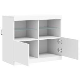 Berkfield Home Sideboard with LED Lights White 81x37x67 cm - Size: 81 x 37 x 67 cm - thumbnail 7