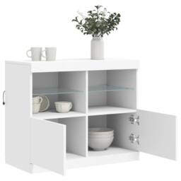 Berkfield Home Sideboard with LED Lights White 81x37x67 cm - Size: 81 x 37 x 67 cm - thumbnail 5