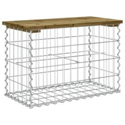 Berkfield Home Garden Bench Gabion Design 63x31.5x42 cm Impregnated Wood Pine in Brown - thumbnail 5