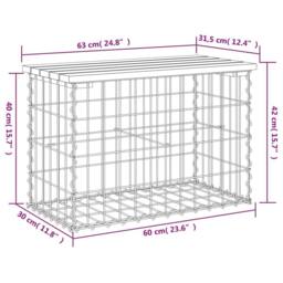 Berkfield Home Garden Bench Gabion Design 63x31.5x42 cm Impregnated Wood Pine in Brown - thumbnail 8