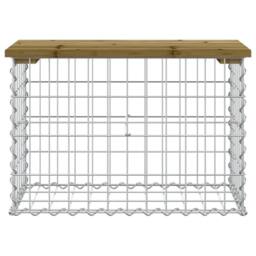 Berkfield Home Garden Bench Gabion Design 63x31.5x42 cm Impregnated Wood Pine in Brown - thumbnail 3