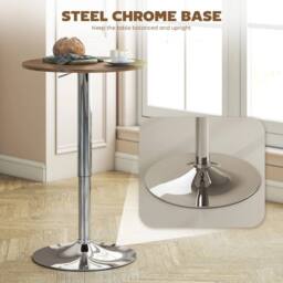 Havendro Round Bar Table, Swivel Bistro Table with Adjustable Height - thumbnail 3