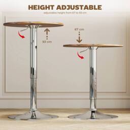 Havendro Round Bar Table, Swivel Bistro Table with Adjustable Height - thumbnail 4