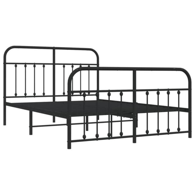 Berkfield Home Metal Bed Frame with Headboard & Footboard Black 140x200 cm - image 1