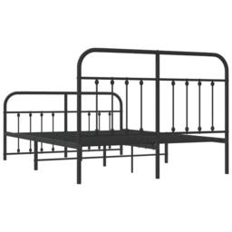 Berkfield Home Metal Bed Frame with Headboard & Footboard Black 140x200 cm - thumbnail 8