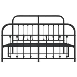 Berkfield Home Metal Bed Frame with Headboard & Footboard Black 140x200 cm - thumbnail 6