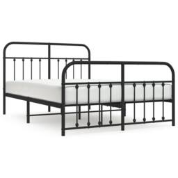 Berkfield Home Metal Bed Frame with Headboard & Footboard Black 140x200 cm - thumbnail 3