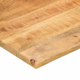 Berkfield Home Desk Top with Curve 110x50x2.5 cm Solid Wood Rough Mango in Brown - thumbnail 6