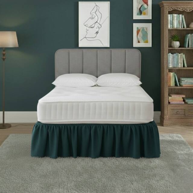 Snug City Base Valance Polycotton Sheet for Divan Beds Easy Care Bed Base Cover in Teal - Size: Super King - image 1