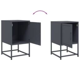 Berkfield Home Durable Bedside Cabinets 2 pcs Anthracite 36x39x60.5 cm Steel in Dark Grey - thumbnail 9
