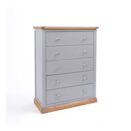 Cabinet Bits Biccari 5 Drawer Chest of Drawers Chrome Knob in Grey - thumbnail 2