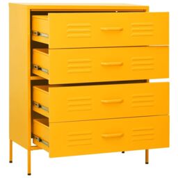 Berkfield Home Chest of Drawers Mustard Yellow 80x35x101.5 cm Steel - thumbnail 6