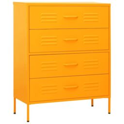 Berkfield Home Chest of Drawers Mustard Yellow 80x35x101.5 cm Steel - thumbnail 2
