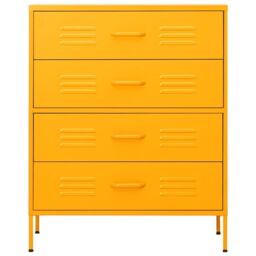 Berkfield Home Chest of Drawers Mustard Yellow 80x35x101.5 cm Steel - thumbnail 3