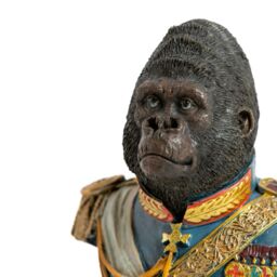 Madison & Mayfair Gentry Sculpture Gorilla Bust in Blue - thumbnail 3