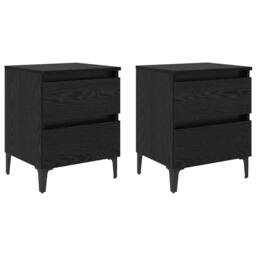 Berkfield Home Sleek Bed Cabinets 2 pcs Black Oak 40x35x50 cm Engineered Wood - Size: 40 x 35 x 50 cm - thumbnail 3