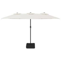 Berkfield Home Double-Head Parasol Sand White 449x245 cm - thumbnail 3