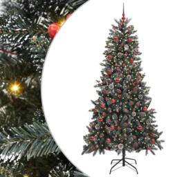 Berkfield Home Artificial Christmas Tree with Stand Green 114 x 114 x 210 cm - thumbnail 1