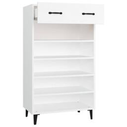 Berkfield Home Shoe Cabinet White 60x35x105 cm Engineered Wood - Size: 60 x 35 x 105 cm - thumbnail 7