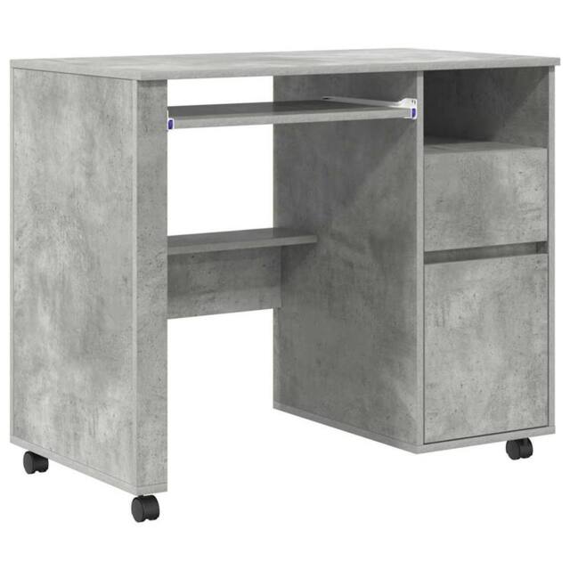 Berkfield Home Concrete Grey Computer Desk Concrete grey Particle board Medium - image 1