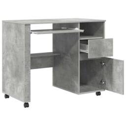 Berkfield Home Concrete Grey Computer Desk Concrete grey Particle board Medium - thumbnail 5