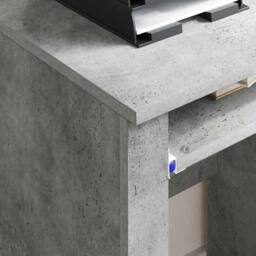 Berkfield Home Concrete Grey Computer Desk Concrete grey Particle board Medium - thumbnail 4