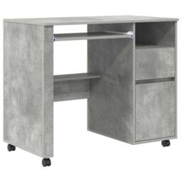 Berkfield Home Concrete Grey Computer Desk Concrete grey Particle board Medium
