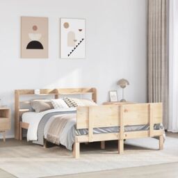 Berkfield Home Bed Frame with Headboard without Mattress 160x200 cm in Brown - thumbnail 1