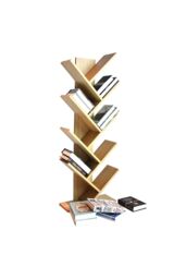 Living and Home 9-Tier Rustic Standing Tree Bookshelf Wood Display Rack in Brown - thumbnail 3
