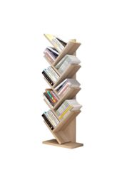 Living and Home 9-Tier Rustic Standing Tree Bookshelf Wood Display Rack in Brown - thumbnail 2