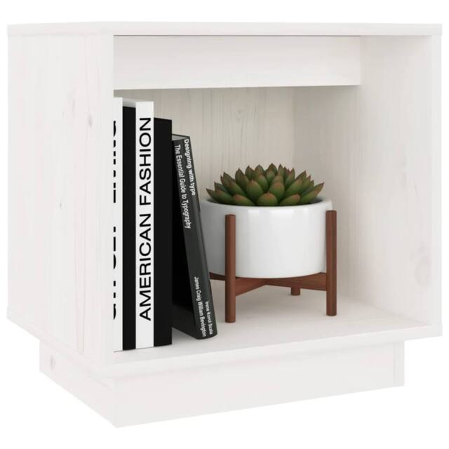 Berkfield Home Elegant Bedside Cabinet White 40x30x40 cm Solid Wood Pine - Size: 40 x 30 x 40 cm - image 1