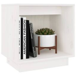 Berkfield Home Elegant Bedside Cabinet White 40x30x40 cm Solid Wood Pine - Size: 40 x 30 x 40 cm - thumbnail 1