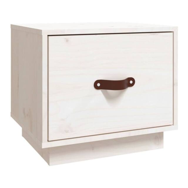 Berkfield Home Bedside Cabinet White 40x34x35 cm Solid Wood Pine - Size: 40 x 34 x 35 cm - image 1